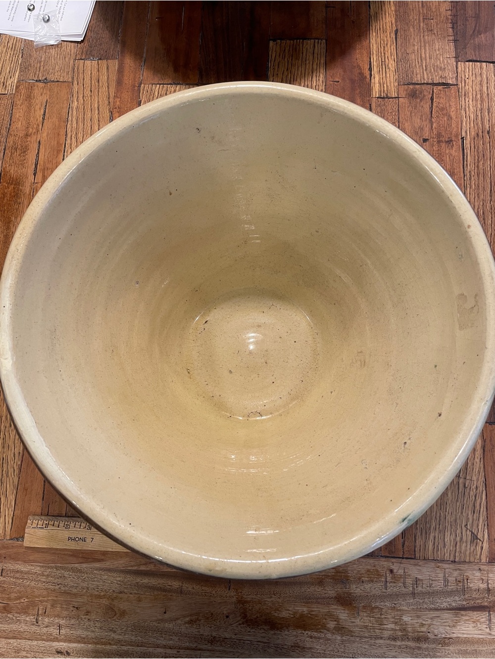 Ultra rare 1800s Antique red ward with Soft Yellow Glaze milk cooling pan - Picture 3 of 8